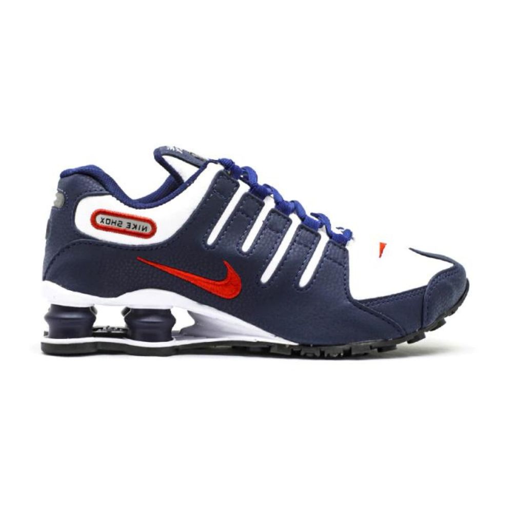 Nike shox store white blue